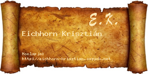 Eichhorn Krisztián névjegykártya